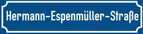 Straßenschild Hermann-Espenmüller-Straße