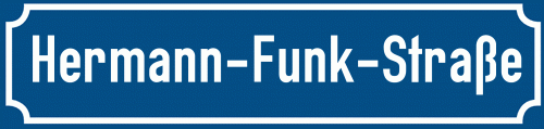 Straßenschild Hermann-Funk-Straße