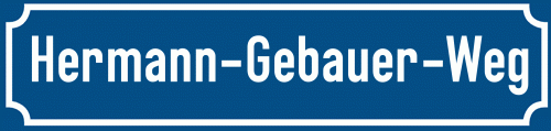 Straßenschild Hermann-Gebauer-Weg