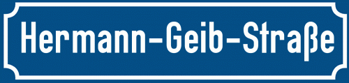 Straßenschild Hermann-Geib-Straße