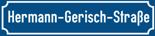 Straßenschild Hermann-Gerisch-Straße