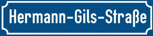 Straßenschild Hermann-Gils-Straße