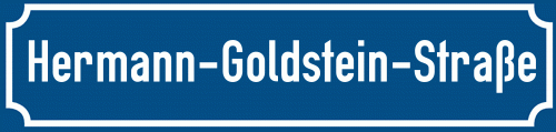 Straßenschild Hermann-Goldstein-Straße