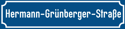 Straßenschild Hermann-Grünberger-Straße