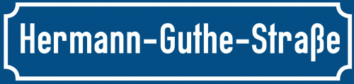 Straßenschild Hermann-Guthe-Straße
