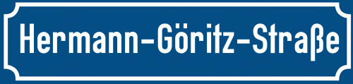 Straßenschild Hermann-Göritz-Straße
