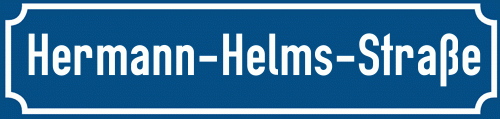 Straßenschild Hermann-Helms-Straße