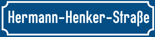 Straßenschild Hermann-Henker-Straße