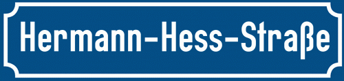 Straßenschild Hermann-Hess-Straße