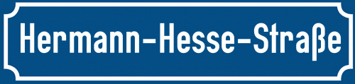 Straßenschild Hermann-Hesse-Straße zum kostenlosen Download