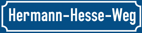 Straßenschild Hermann-Hesse-Weg zum kostenlosen Download
