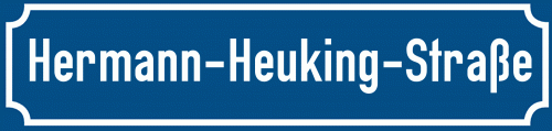 Straßenschild Hermann-Heuking-Straße