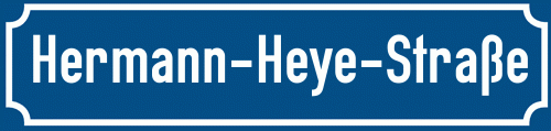 Straßenschild Hermann-Heye-Straße