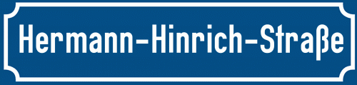 Straßenschild Hermann-Hinrich-Straße