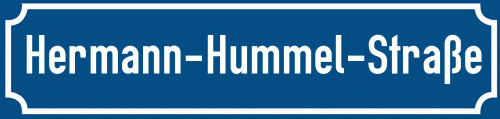 Straßenschild Hermann-Hummel-Straße zum kostenlosen Download