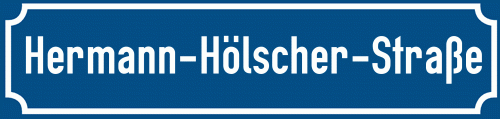 Straßenschild Hermann-Hölscher-Straße