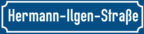 Straßenschild Hermann-Ilgen-Straße
