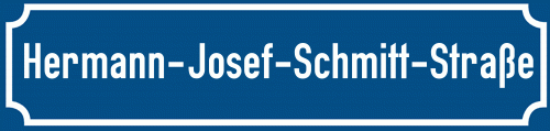 Straßenschild Hermann-Josef-Schmitt-Straße
