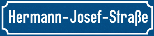 Straßenschild Hermann-Josef-Straße zum kostenlosen Download