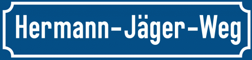 Straßenschild Hermann-Jäger-Weg