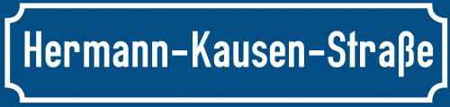 Straßenschild Hermann-Kausen-Straße