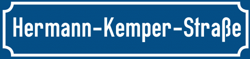 Straßenschild Hermann-Kemper-Straße