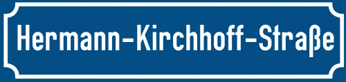 Straßenschild Hermann-Kirchhoff-Straße