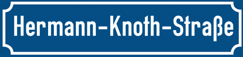 Straßenschild Hermann-Knoth-Straße