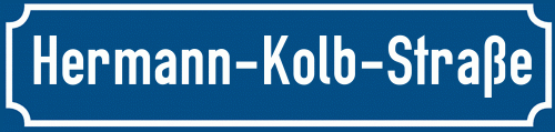 Straßenschild Hermann-Kolb-Straße