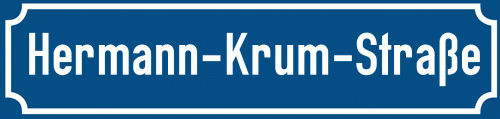 Straßenschild Hermann-Krum-Straße