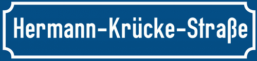 Straßenschild Hermann-Krücke-Straße