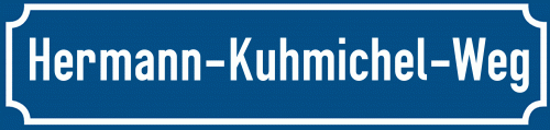 Straßenschild Hermann-Kuhmichel-Weg