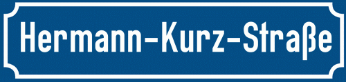 Straßenschild Hermann-Kurz-Straße