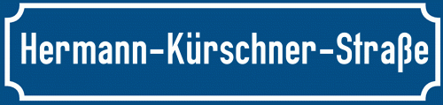 Straßenschild Hermann-Kürschner-Straße