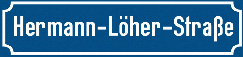 Straßenschild Hermann-Löher-Straße zum kostenlosen Download