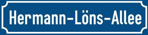 Straßenschild Hermann-Löns-Allee