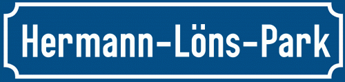 Straßenschild Hermann-Löns-Park