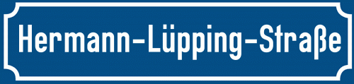 Straßenschild Hermann-Lüpping-Straße