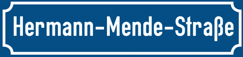 Straßenschild Hermann-Mende-Straße