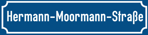 Straßenschild Hermann-Moormann-Straße