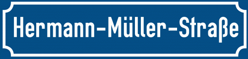 Straßenschild Hermann-Müller-Straße