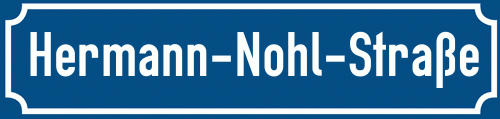 Straßenschild Hermann-Nohl-Straße