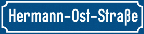 Straßenschild Hermann-Ost-Straße