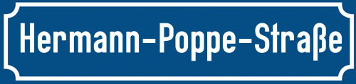 Straßenschild Hermann-Poppe-Straße