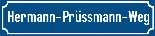 Straßenschild Hermann-Prüssmann-Weg zum kostenlosen Download