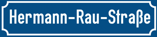 Straßenschild Hermann-Rau-Straße