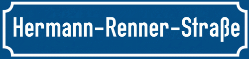 Straßenschild Hermann-Renner-Straße