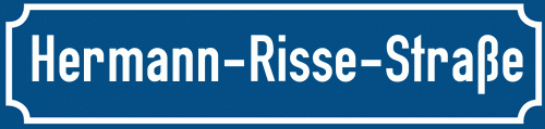 Straßenschild Hermann-Risse-Straße