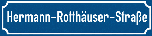 Straßenschild Hermann-Rotthäuser-Straße