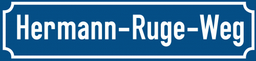Straßenschild Hermann-Ruge-Weg